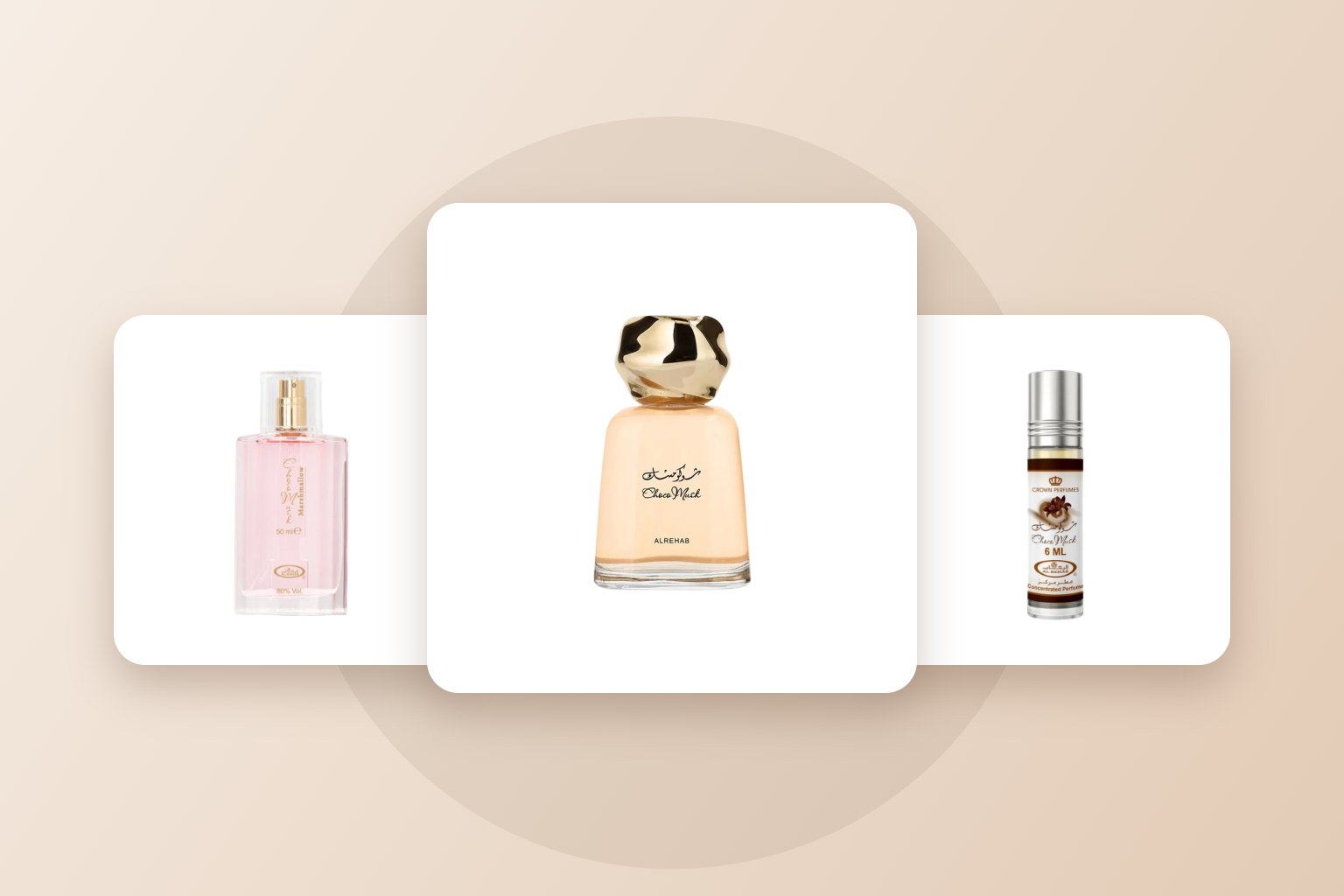 Al-Rehab Choco Musk perfume spray and roll-on perfume oil