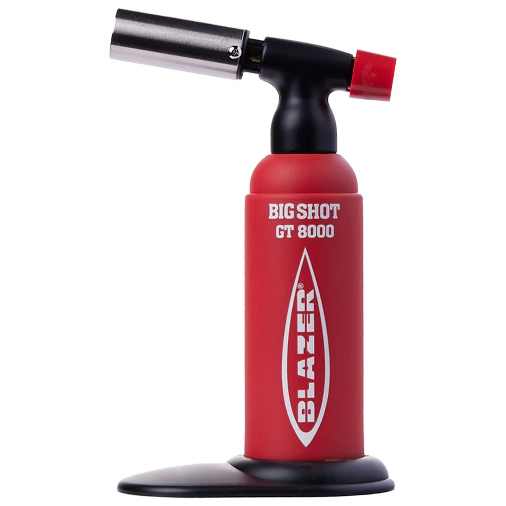 Blazer GT8000 Big Shot Refillable Butane Torch, Red — Piezo Ignition, Detachable Base