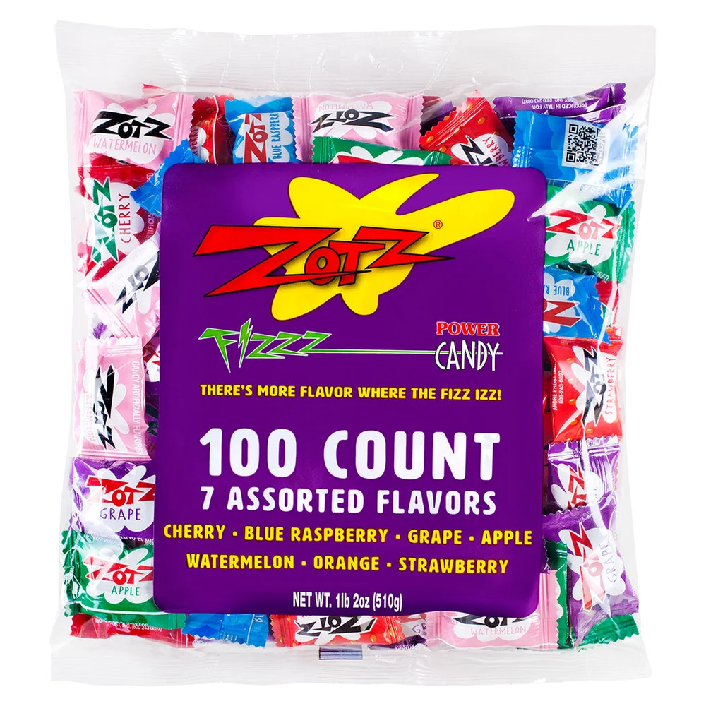 Zotz Seven-Flavor Fizz Assortment — 100 pieces · single bag