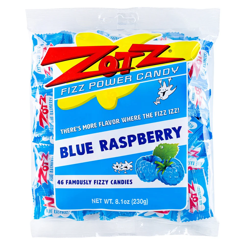 Zotz Blue Raspberry Fizz Candy — 46 pieces · single bag